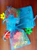 100pcs 11*16cm Lake Organza Gift Bag Drawstring Pouch