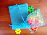 100pcs 11*16cm Lake Organza Gift Bag Drawstring Pouch
