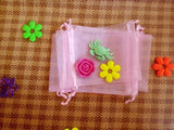 100pcs Pink Organza Gift Bag Jewelry Packaging Drawstring Pouch