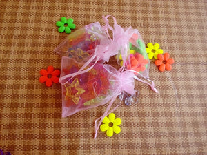 100pcs Pink Organza Gift Bag Jewelry Packaging Drawstring Pouch