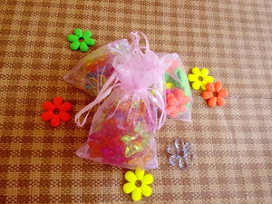 100pcs Pink Organza Gift Bag Jewelry Packaging Drawstring Pouch