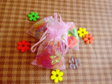 100pcs Pink Organza Gift Bag Jewelry Packaging Drawstring Pouch