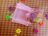 100pcs Pink Organza Gift Bag Jewelry Packaging Drawstring Pouch