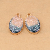 100pcs Gradient Elliptical Epoxy Jewelry Accessories DIY Earrings Pendant