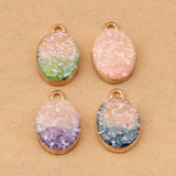 100pcs Gradient Elliptical Epoxy Jewelry Accessories DIY Earrings Pendant