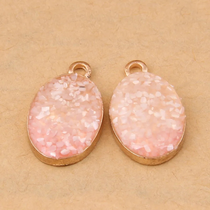100pcs Gradient Elliptical Epoxy Jewelry Accessories DIY Earrings Pendant