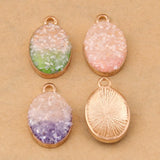 100pcs Gradient Elliptical Epoxy Jewelry Accessories DIY Earrings Pendant
