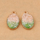 100pcs Gradient Elliptical Epoxy Jewelry Accessories DIY Earrings Pendant