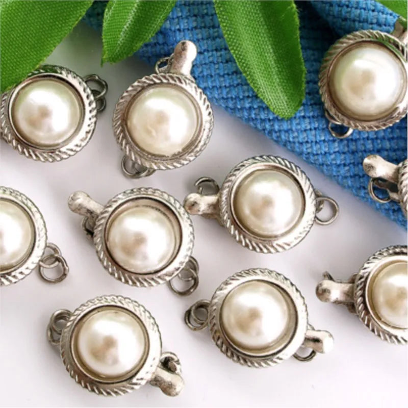 100pcs 11mm Pearl Hook Clasp for Jewelry Making