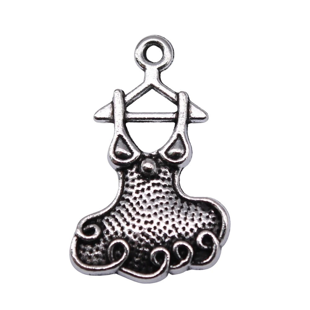 100pcs Evening Dress Pendant Charm For Jewelry Making