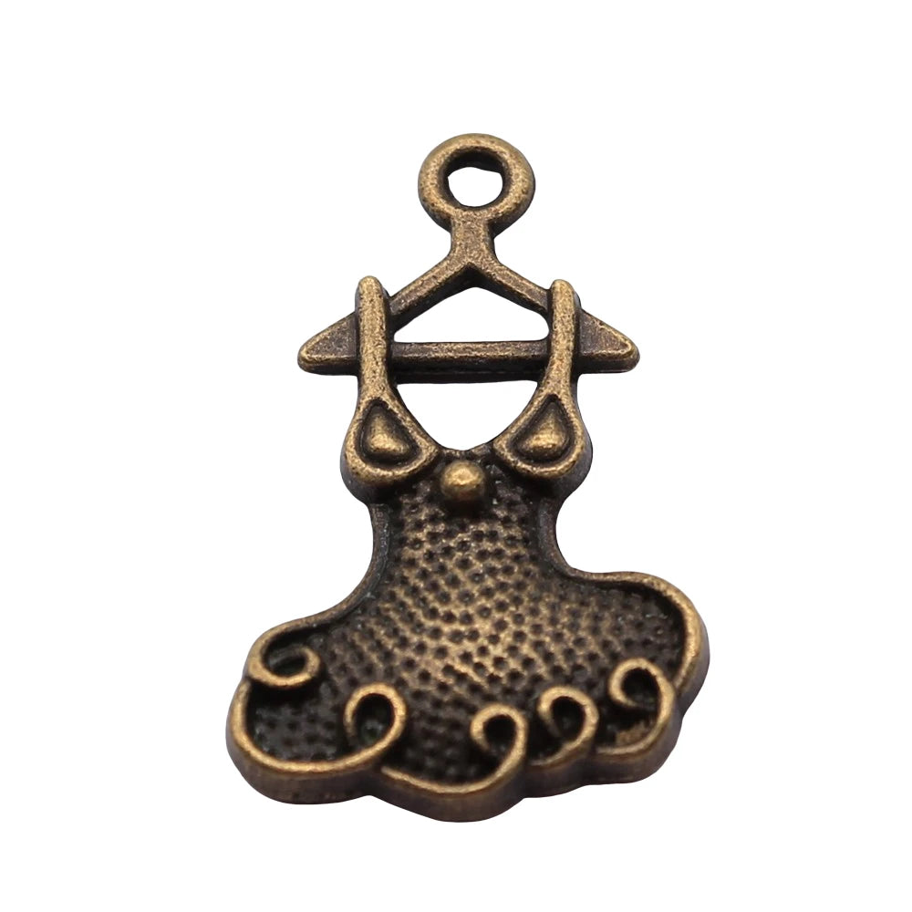 100pcs Evening Dress Pendant Charm For Jewelry Making