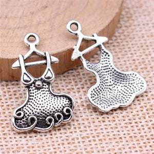 100pcs Evening Dress Pendant Charm For Jewelry Making
