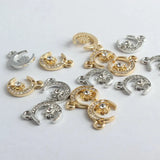 100pcs Moon Star Point Drill Alloy Pendant Bracelet Hair Accessories