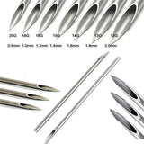 100pcs Disposable Body Piercing Needles Assorted Sizes Tattoo Supply