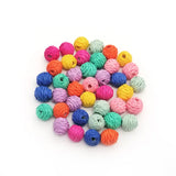 100pcs 12MM Raffia Rattan Round Beads Handwoven Ball DIY Earrings Necklace