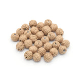 100pcs 12MM Raffia Rattan Round Beads Handwoven Ball DIY Earrings Necklace