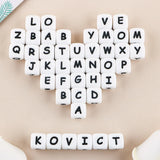 100pcs 12mm Silicone Alphabet Beads DIY Pacifier Chain Accessories