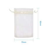 100pcs Organza Bags w/ Ribbons Jewelry Packaging Bags Candy Pouches