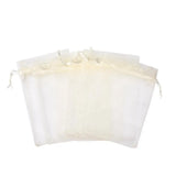 100pcs Organza Bags w/ Ribbons Jewelry Packaging Bags Candy Pouches