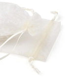 100pcs Organza Bags w/ Ribbons Jewelry Packaging Bags Candy Pouches