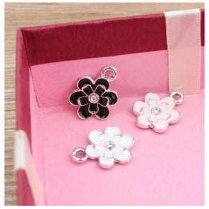 100pcs 13*18mm Camellia Oil Alloy Jewelry Accessories