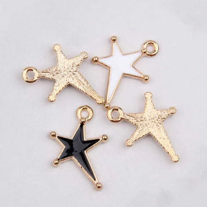 100pcs 13*20mm Star Alloy Drop Oil Pendant