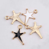100pcs 13*20mm Star Alloy Drop Oil Pendant
