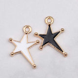 100pcs 13*20mm Star Alloy Drop Oil Pendant