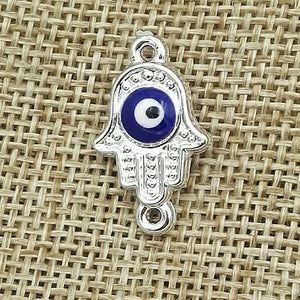100pcs Fatima Hamsa Hand Evil Eye Spacer Bead Charms DIY Bracelets