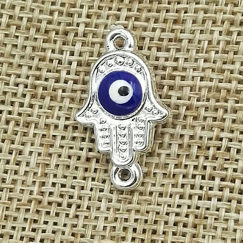 100pcs Fatima Hamsa Hand Evil Eye Spacer Bead Charms DIY Bracelets