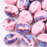100pcs Oval Ceramic Beads 13 Colors DIY Porcelain Loose Beads