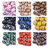 100pcs Oval Ceramic Beads 13 Colors DIY Porcelain Loose Beads