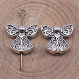 100pcs Antique Silver Angel Small Hole Beads 13x12mm DIY Jewelry Findings