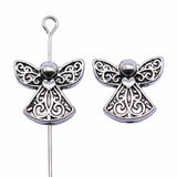 100pcs Antique Silver Angel Small Hole Beads 13x12mm DIY Jewelry Findings