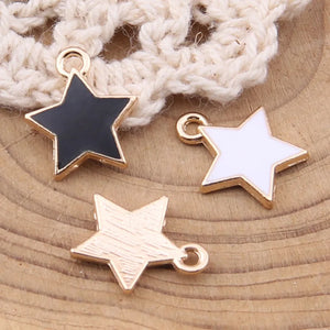 100pcs 14*12mm Pentagram Alloy Drop Oil Pendants DIY Jewelry Accessories