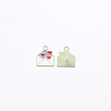 100pcs Love Heart Envelope Alloy Pendant Bracelet Hair Accessories