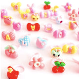 100pcs Mixed Plastic Adjustable Rings for Kids with Blank Tray