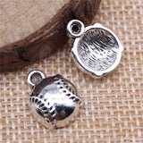 100pcs Baseball Charms Antique Silver Pendant Charms for Jewelry Making