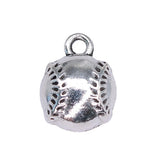 100pcs Baseball Charms Antique Silver Pendant Charms for Jewelry Making