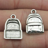 100pcs 14x20mm Backpack Bag Charms Antique Silver