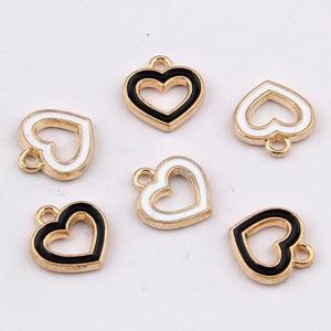 100pcs Love Heart Drop Pendant DIY Bracelet Jewelry