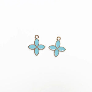 100pcs Flower Four-Leaf Clover Alloy Jewelry Tag Accessories