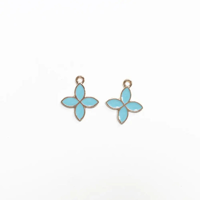 100pcs Flower Four-Leaf Clover Alloy Jewelry Tag Accessories