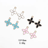 100pcs Flower Four-Leaf Clover Alloy Jewelry Tag Accessories