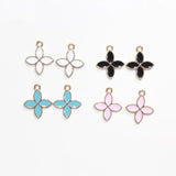 100pcs Flower Four-Leaf Clover Alloy Jewelry Tag Accessories