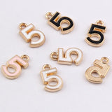 100pcs Digital 5 Alloy Drop Oil Pendant Jewelry Accessories