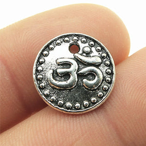 100pcs 15mm Double Sided Om Pendant Charm Jewelry Making Antique
