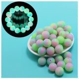 100pcs 15mm Luminous Neon Silicone Beads Glow In The Dark Baby Teething DIY