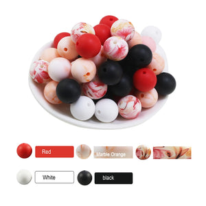 100pcs 15mm Silicone Beads Cow Print Baby Teething Teether