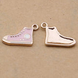 100pcs 16*13mm Powder Cloth Shoes Drip Pendant Alloy Bracelet Earrings
